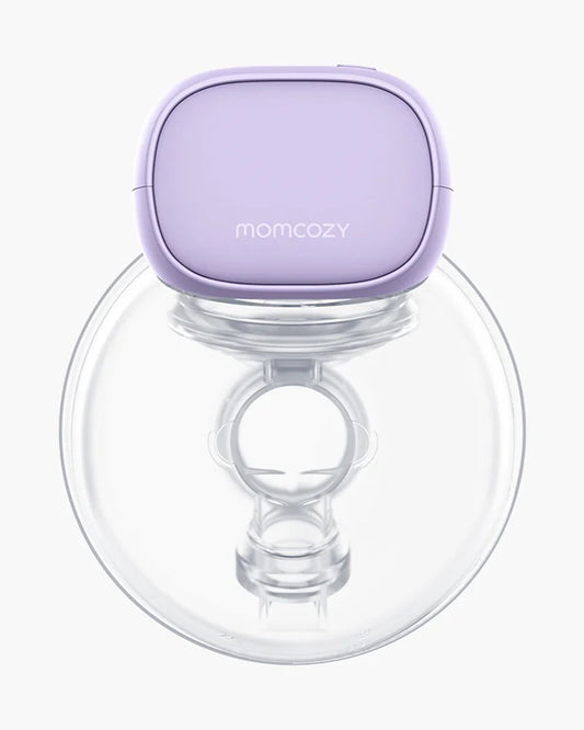 Momcozy S9 Pro Single Wearable Breast Pump-Portable, Silicone Material, With Long Battery Life-Flange Size 24mm-Hands free design with 2 modes and 9 Levels-LED Display-Quiet Motor-Lilac