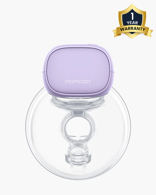 Momcozy S9 Pro Single Wearable Breast Pump-Portable, Silicone Material, With Long Battery Life-Flange Size 24mm-Hands free design with 2 modes and 9 Levels-LED Display-Quiet Motor-Lilac
