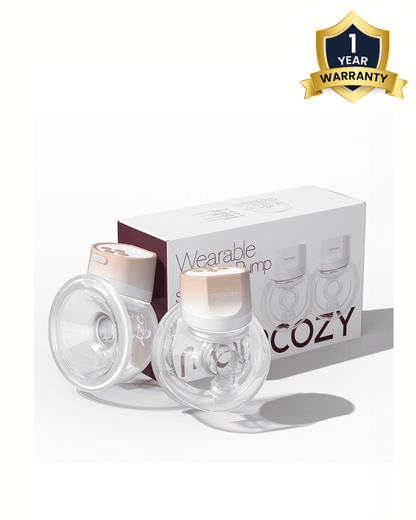 Momcozy S12 Pro Wearable 3 Modes & 9 Levels Electric Breast Pump-For Easy Pumping-Portable with soft double sealed flange-24mm-Smart Display-Pack of 2-Oing