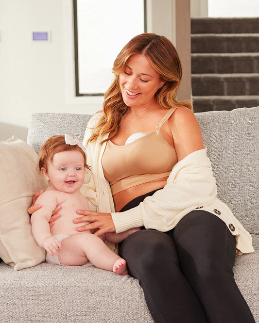 Momcozy All in One M5 Wearable Single Electric Breast Pump-Silicone-Flange Size-24mm-For painless pump-Portable-3 Modes & 9 Levels-1 Year Warranty-Lilac