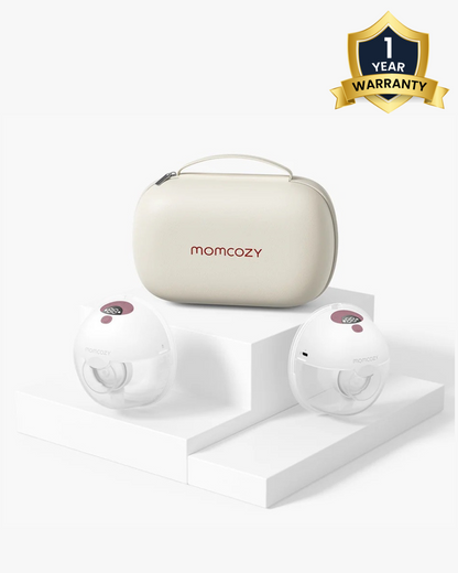 Momcozy All in One M5 Wearable Double Electric Breast Pump-Silicone-Flange Size-24mm-For painless pump-Portable-3 Modes & 9 Levels-1 Year Warranty-Cozy Red-Pack of 2