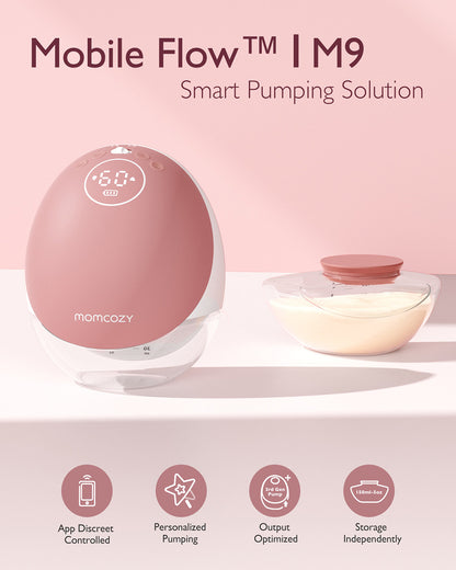 Momcozy M9 Single Wearable Electric Breast Pump-3rd-Gen Motor for Superior Performance-Multiple Modes-15 Levels-Flange Size-24mm