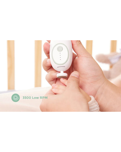 Momcozy Electric Baby Nail File-With 4 Replacement Pads & 360° Ring Light-Green