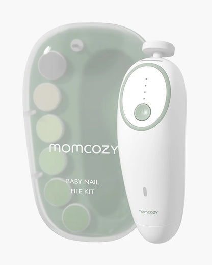 Momcozy Electric Baby Nail File-With 4 Replacement Pads & 360° Ring Light-Green