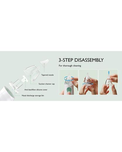 Momcozy Baby Nasal Aspirator Neti Pot-Lightweight & Portable-With 3 Adjustable Suction Levels & Self Cleaning Function-0 to 2Y-For Infants