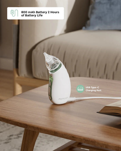 Momcozy Baby Nasal Aspirator Neti Pot-Lightweight & Portable-With 3 Adjustable Suction Levels & Self Cleaning Function-0 to 2Y-For Infants