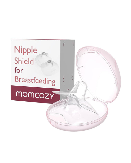 Momcozy Nipple Shields-100% Food Grade Silicone-Cut Out Design-With Hygienic Store Case-BPA/BPS Free-24 mm-Ultra thin and Super Soft-Pack of 2