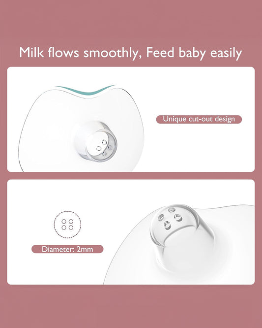 Momcozy Nipple Shields-100% Food Grade Silicone-Cut Out Design-With Hygienic Store Case-BPA/BPS Free-24 mm-Ultra thin and Super Soft-Pack of 2