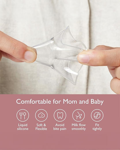 Momcozy Nipple Shields-100% Food Grade Silicone-Cut Out Design-With Hygienic Store Case-BPA/BPS Free-20 mm-Ultra thin and Super Soft-Pack of 2