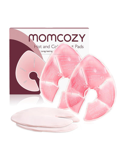 Momcozy Large Reusable Breast Therapy Packs-Hot and Cold Breast Pads-With 2 soft Covers-For Pain Relief and Easy Pumping-Pack of 2