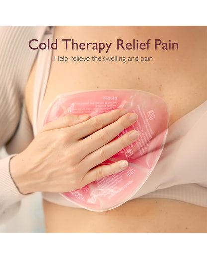 Momcozy Large Reusable Breast Therapy Packs-Hot and Cold Breast Pads-With 2 soft Covers-For Pain Relief and Easy Pumping-Pack of 2