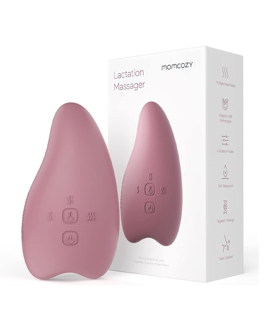 Momcozy Lactation Massager-For Engorged Breasts & Clogged Ducts-Improves Milk Flow-Adjustable Heat & Vibration Mode