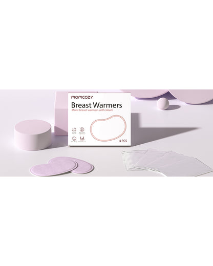 Momcozy Instant Heat Breast Warmers-Ready to use-No Heating Required-Individually Packaged-Hot Therapy for Clogged Milk Ducts-Improve Milk Flow-Pack of 4