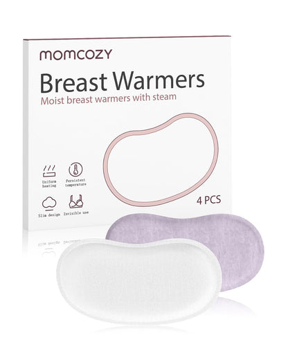 Momcozy Instant Heat Breast Warmers-Ready to use-No Heating Required-Individually Packaged-Hot Therapy for Clogged Milk Ducts-Improve Milk Flow-Pack of 4