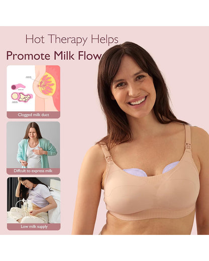 Momcozy Instant Heat Breast Warmers-Ready to use-No Heating Required-Individually Packaged-Hot Therapy for Clogged Milk Ducts-Improve Milk Flow-Pack of 4