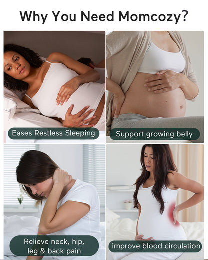 Momcozy G shaped Pregnancy Pillow-Full Body-Grey-Removable & Washable Cover-For Maternity