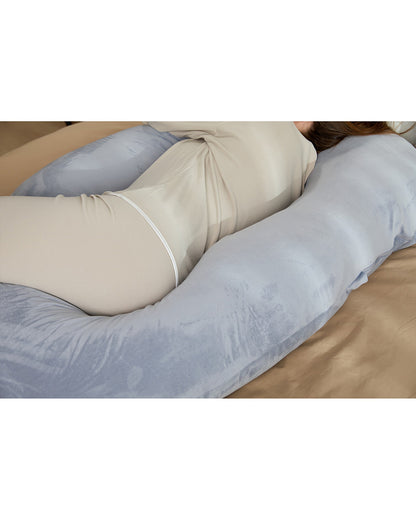 Momcozy G shaped Pregnancy Pillow-Full Body-Melange Grey-Removable & Washable Cover-For Maternity