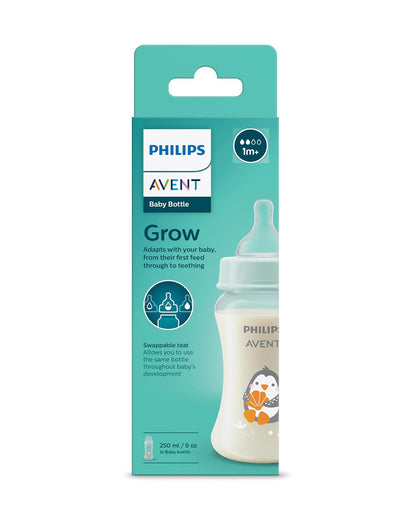 Philips Avent Grow bottle 250ml-Feeding Bottle with Flow 2 Nipple-BPA Free-Green-1M+