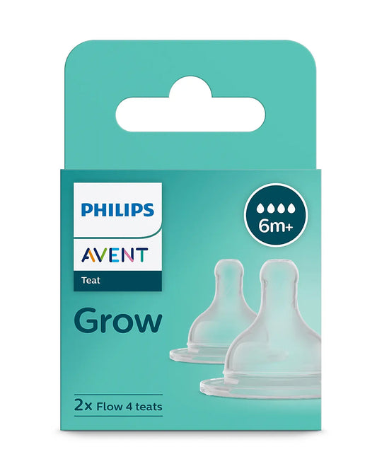 Philips Avent Grow Teat-Anti Colic-BPA Free-Flow 4 (6M+)-Pack of 2-Feeding Bottle Teat & Nipple