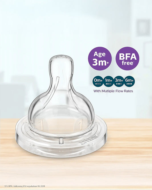 Philips Avent Anti Colic Teat-BPA Free-Flow 3 (3M+)-Pack of 2-Feeding Bottle Teat & Nipple