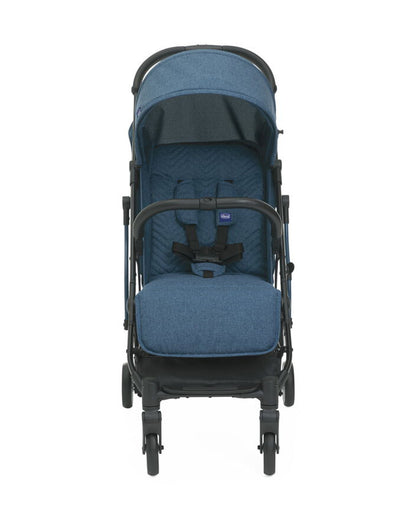 Chicco TrolleyMe Lightweight Baby Stroller-Extendable Handle to Carry-Flat Reclining Seat-One Hand Fold-6 Months Warranty-With Rain Cover-0 to 3Y (Upto 15 Kg)-Calypso Blue