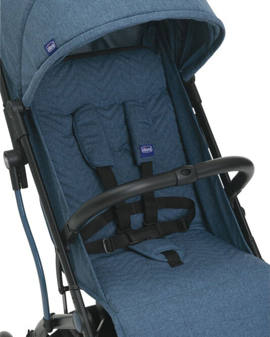 Chicco TrolleyMe Lightweight Baby Stroller-Extendable Handle to Carry-Flat Reclining Seat-One Hand Fold-6 Months Warranty-With Rain Cover-0 to 3Y (Upto 15 Kg)-Calypso Blue