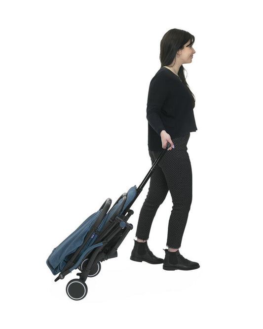 Chicco TrolleyMe Lightweight Baby Stroller-Extendable Handle to Carry-Flat Reclining Seat-One Hand Fold-6 Months Warranty-With Rain Cover-0 to 3Y (Upto 15 Kg)-Calypso Blue