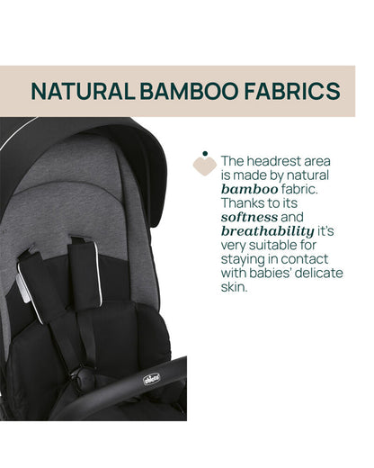 Chicco One4Ever Lounge Baby Stroller-Height Adjustable Backrest-Flat Reclining & Reversible Seat-One Hand Fold-6 Months Warranty-For 0 to 4Y (Upto 22 Kg)-Black Beauty