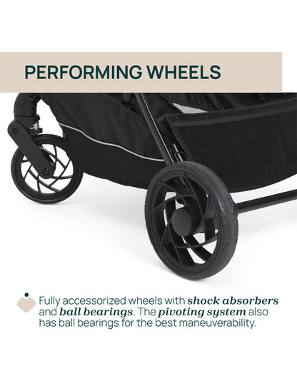 Chicco One4Ever Lounge Baby Stroller-Height Adjustable Backrest-Flat Reclining & Reversible Seat-One Hand Fold-6 Months Warranty-For 0 to 4Y (Upto 22 Kg)-Black Beauty