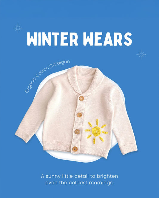 Keebee Pastel Pink Winter Wear Cardigan-Embroidered-100% GOTS Certified Organic Cotton-For Infants