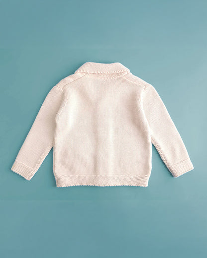 Keebee Pastel Pink Winter Wear Cardigan-Embroidered-100% GOTS Certified Organic Cotton-For Infants