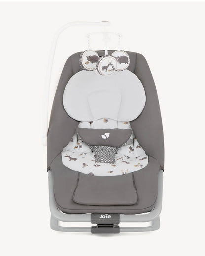 Joie Dreamer Rocker & Bouncer-3 Position Reclining Seat-2 Position Adjustable Leg Rest-With Removable & Rotating Toy Bar-Battery Operated-6 Months Warranty-Upto 9 Kg-Frankie & Friends