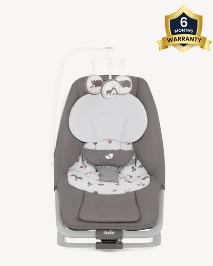 Joie Dreamer Rocker & Bouncer-3 Position Reclining Seat-2 Position Adjustable Leg Rest-With Removable & Rotating Toy Bar-Battery Operated-6 Months Warranty-Upto 9 Kg-Frankie & Friends