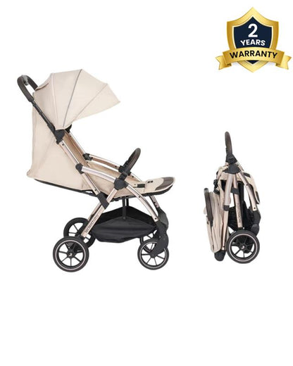 Leclerc Influencer XL Lightweight Baby Stroller-Air Cabin Friendly-With Large Frame and Wheels-2 Years Warranty-for 6M to 5Y (Upto 22Kg)-Sand Chocolate