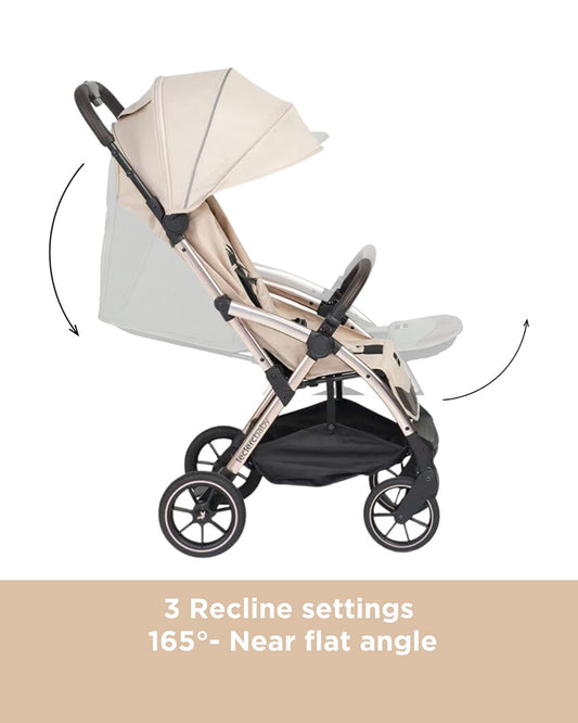 Leclerc Influencer XL Lightweight Baby Stroller-Air Cabin Friendly-With Large Frame and Wheels-2 Years Warranty-for 6M to 5Y (Upto 22Kg)-Sand Chocolate