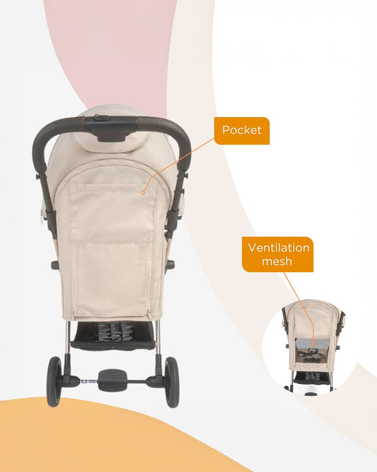 Leclerc Influencer XL Lightweight Baby Stroller-Air Cabin Friendly-With Large Frame and Wheels-2 Years Warranty-for 6M to 5Y (Upto 22Kg)-Sand Chocolate