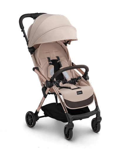 Leclerc Influencer Lightweight Baby Stroller-Air Cabin Friendly-One Touch Fold-With Free Gift Hamper-2 Years Warranty-For 6M to 5Y (Upto 22Kg)-Sand Chocolate