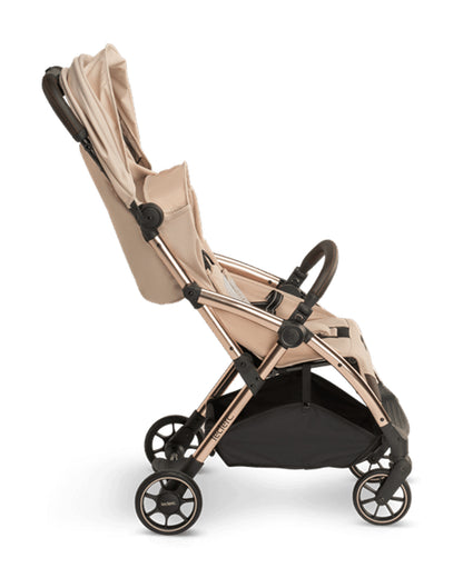 Leclerc Influencer Lightweight Baby Stroller-Air Cabin Friendly-One Touch Fold-With Free Gift Hamper-2 Years Warranty-For 6M to 5Y (Upto 22Kg)-Sand Chocolate