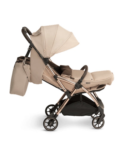 Leclerc Influencer Lightweight Baby Stroller-Air Cabin Friendly-One Touch Fold-With Free Gift Hamper-2 Years Warranty-For 6M to 5Y (Upto 22Kg)-Sand Chocolate