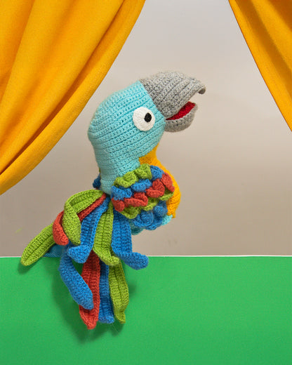 Happy Threads Tango Parrot Soft Toy-Easily Washable-Handcrafted-Plush Cuddly Toy For Newborn