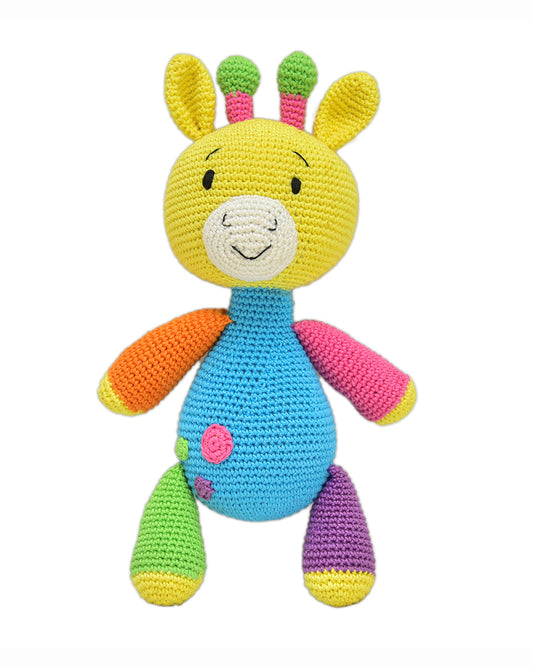 Happy Threads Rainbow Pals Giraffe Soft Toy-Easily Washable-Handcrafted-Plush Cuddly Toy For Newborn