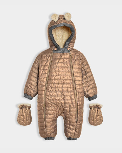 Mi Arcus Brown Sleepsuit-Bloom Tan-Polyester-For Infants