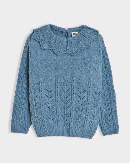 Mi Arcus Blue Sweater-Bonjour Azure-Acrylic-For Infants