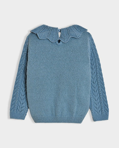 Mi Arcus Blue Sweater-Bonjour Azure-Acrylic-For Infants