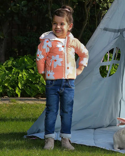 Mi Arcus Peach Jacket-Frosty'z Daisy-Polyester-For Infants