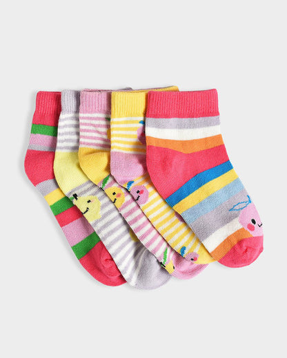 Mi Arcus Multicolor Socks-Fruits-Cotton-Pack Of 5-For Infants