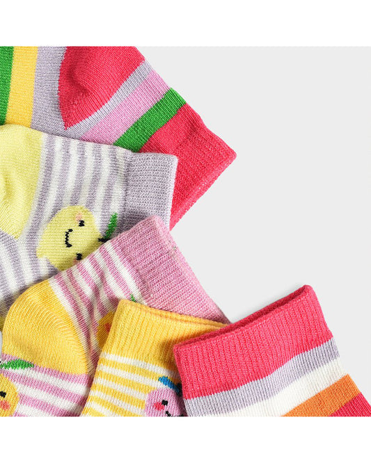 Mi Arcus Multicolor Socks-Fruits-Cotton-Pack Of 5-For Infants