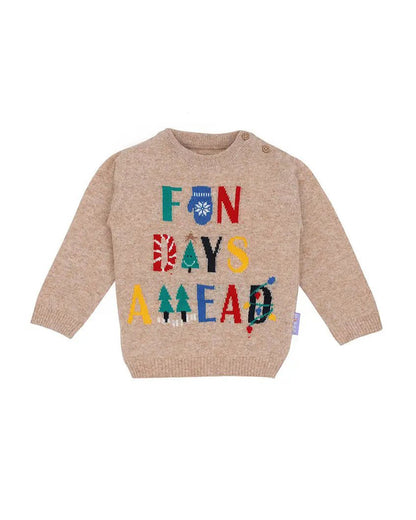 Mi Arcus Beige Sweater-Fun Days-Cotton-For Infants