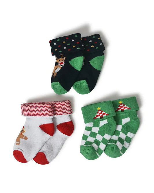 Mi Arcus Multicolor Socks-Fundays Kids-Cotton-Pack Of 3-For Infants