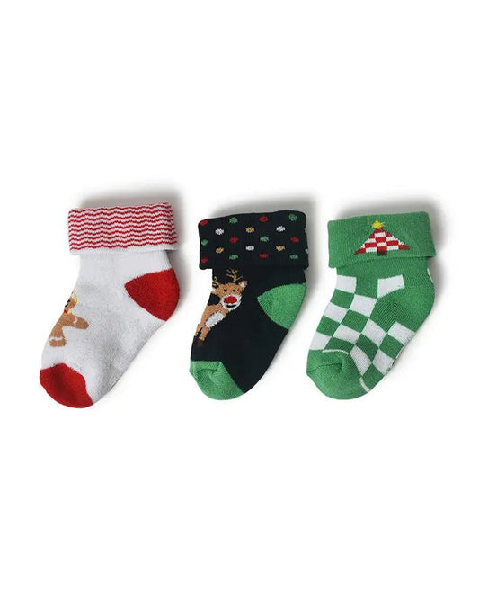 Mi Arcus Multicolor Socks-Fundays Kids-Cotton-Pack Of 3-For Infants